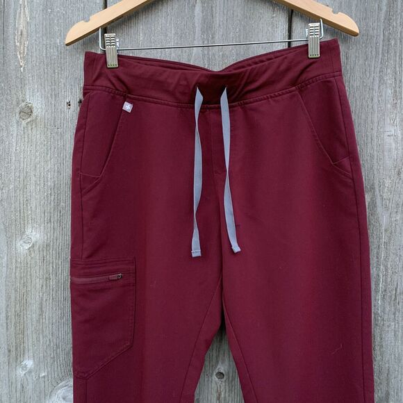 FIGS Pants Womens Medium Burgundy Zamora Cargo Nurse Work - Picture 7 of 16